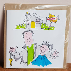 New home cartoon card